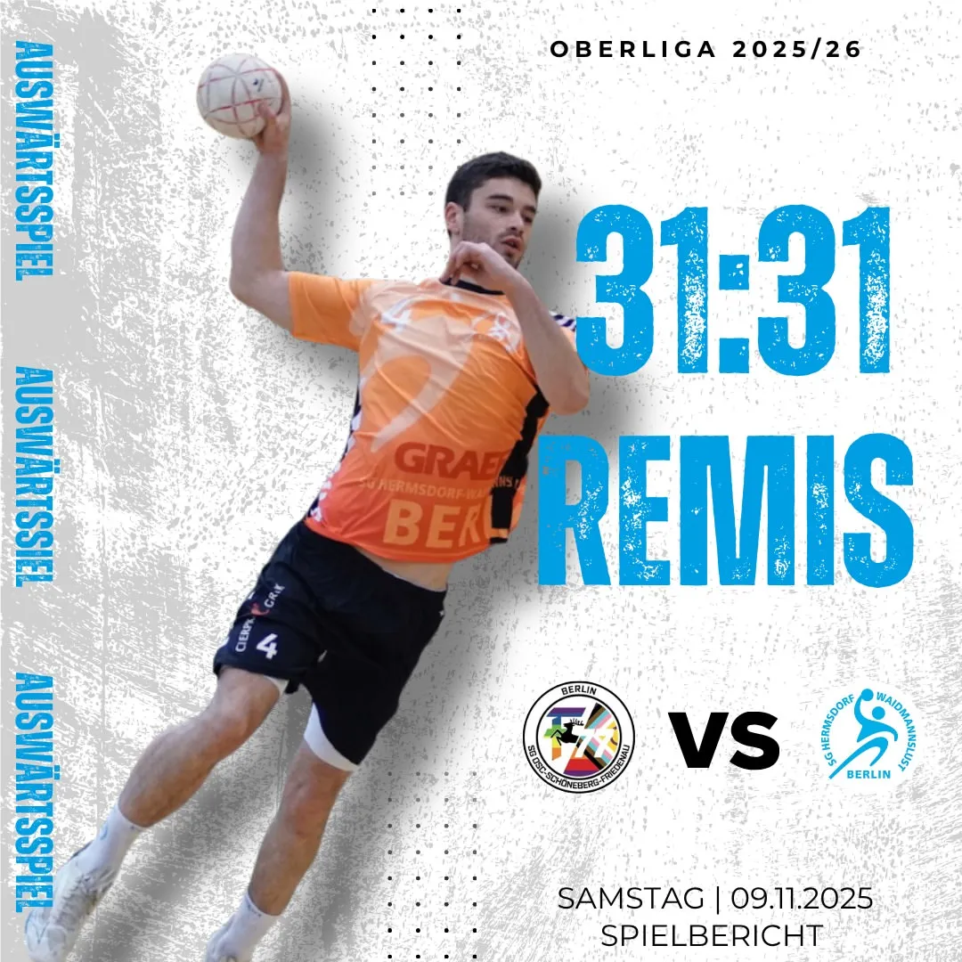 Post zu  Die 1. Männer erkämpften sich einen Punkt beim Auswärtsspiel gegen die SG OSF Berlin II – Endstand 3