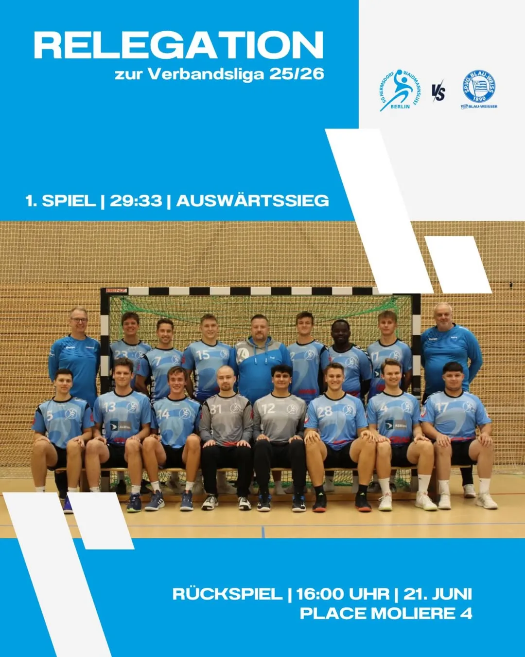 Post zu  Auswärtssieg der 2. Männer im Hinspiel der Relegation um den Aufstieg in die Verbandsliga