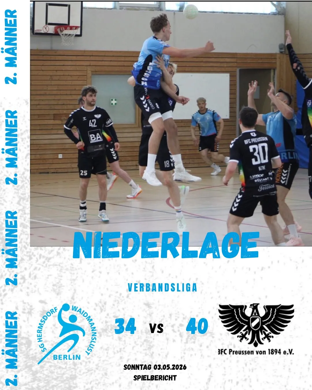 Foto 1 zum Beitrag Verbandsliga 03.05.2026 - SG Hermsdorf/ Waidmannslust II gegen BFC Preussen II