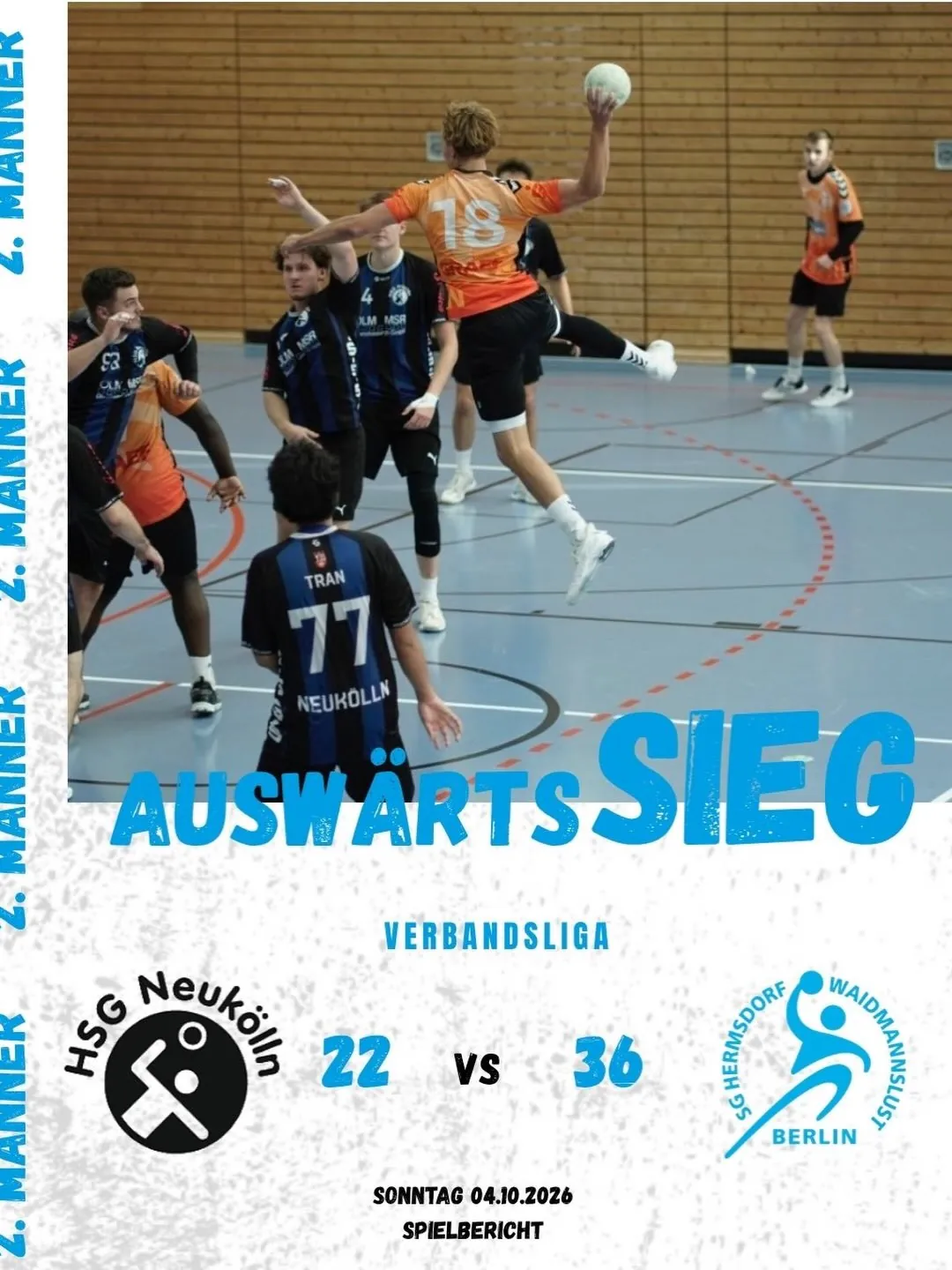 Foto 1 zum Beitrag Verbandsliga 04.10.2026 - HSG Neukölln gegen SG Hermsdorf/ Waidmannslust II