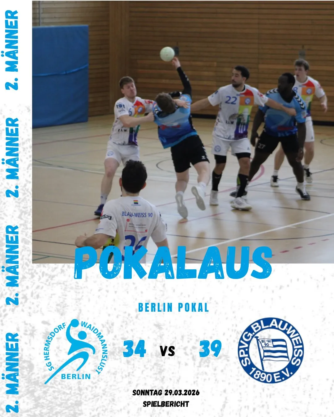 Foto 1 zum Beitrag Berlin Pokal 29.03.2026 - SG Hermsdorf/ Waidmannslust II gegen Sp. Vg. Blau-Weiß 1890
