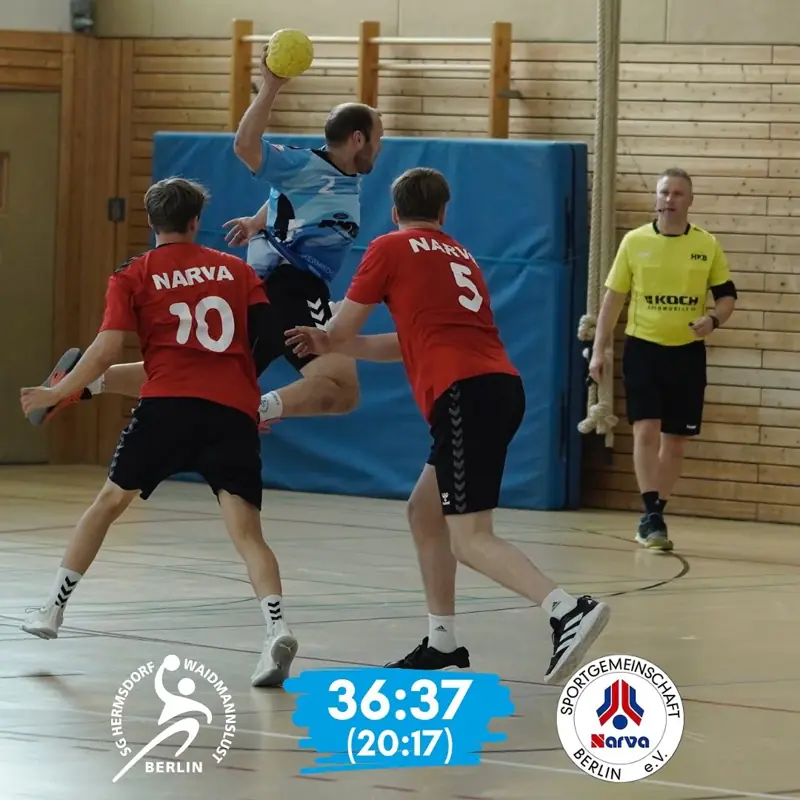 Vorschaubild: 📸 Spielbericht | SG Hermsdorf-Waidmannslust – @sgnarva_maenner (36:37)