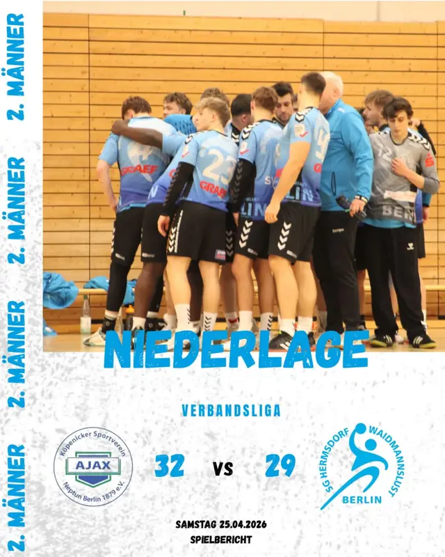 Vorschaubild: Verbandsliga 25.04.2026 KSV- Ajax- Neptun gegen SG Hermsdorf/ Waidmannslust II