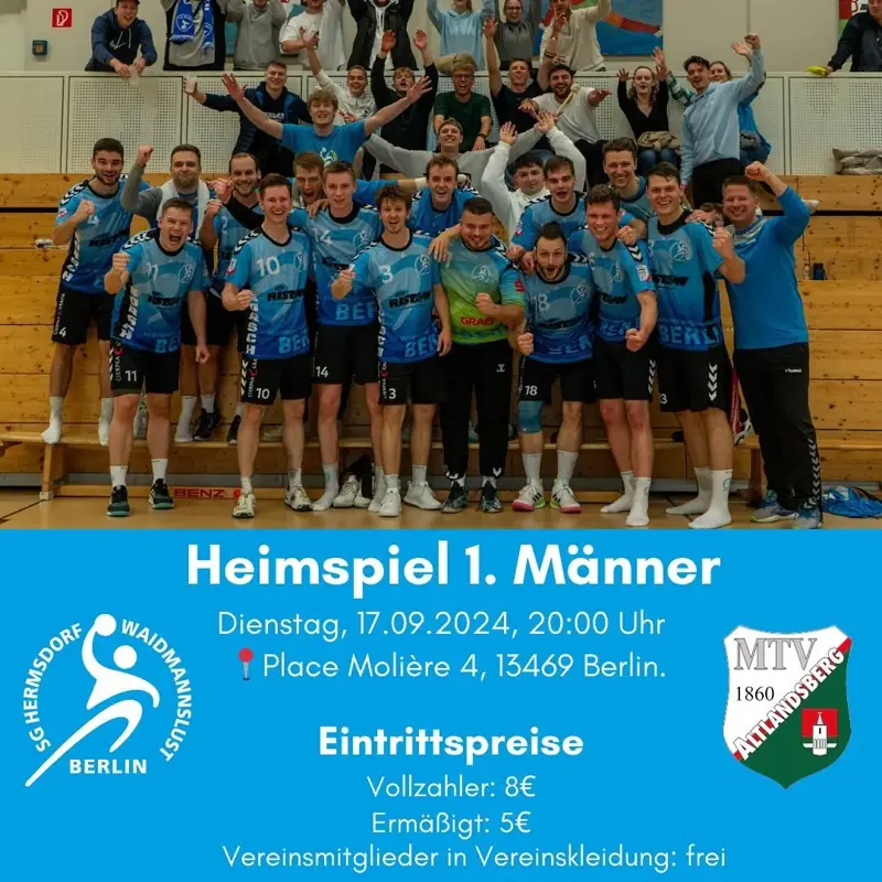 Vorschaubild: Am Dienstag den 17.09.2024 um 20:00 Uhr findet das erste Heimspiel der 1. Männer gegen die @mtv_altl