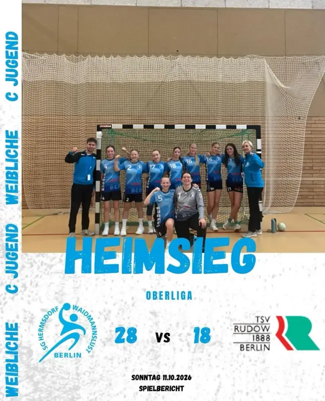 Vorschaubild: Unsere weibliche C1 konnte sich in der Oberliga mit einem deutlichen 28:18-Sieg gegen @handballrudow