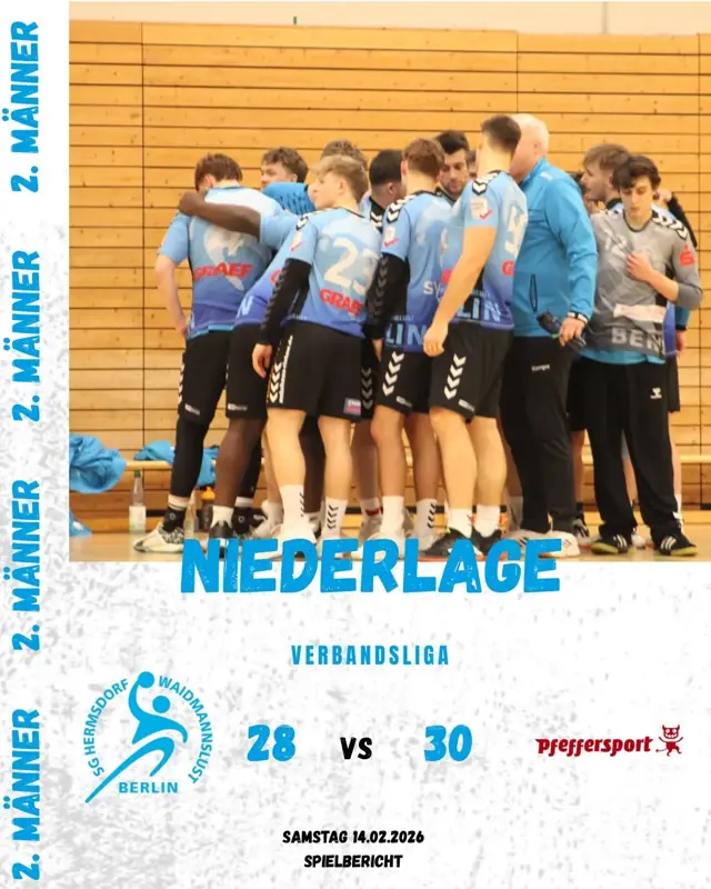 Vorschaubild: Verbandsliga 14.02.26 -  SG Hermsdorf/ Waidmannslust II gegen Pfeffersport