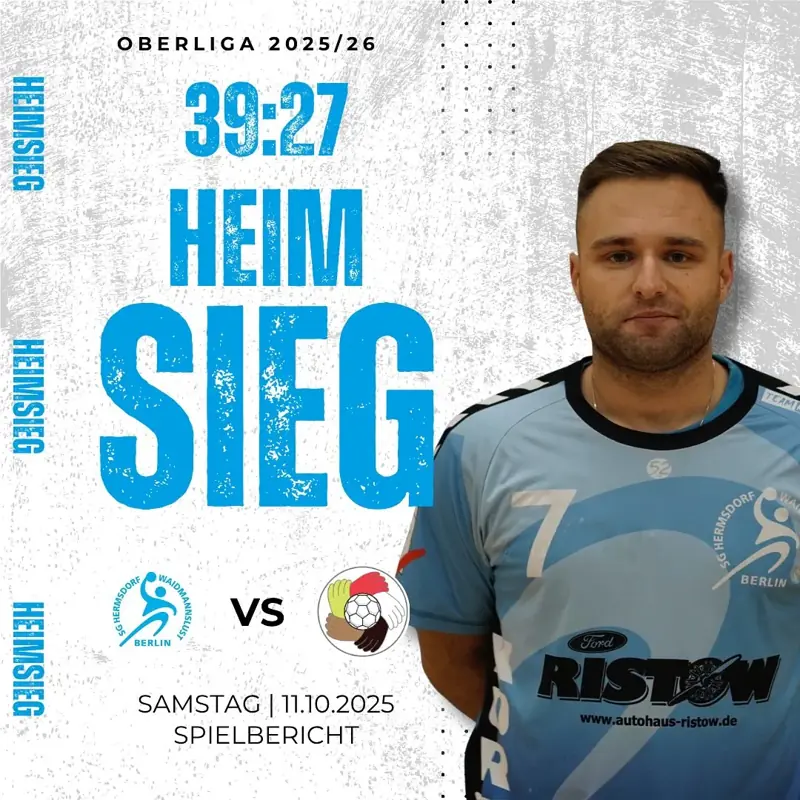 Vorschaubild: Spielbericht: 1. Männer – Hbfr. Pankow (39:27)