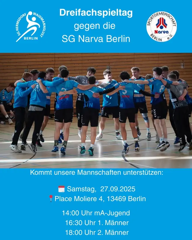 Vorschaubild: 📣 Dreifachspieltag in unserer Heimhalle!