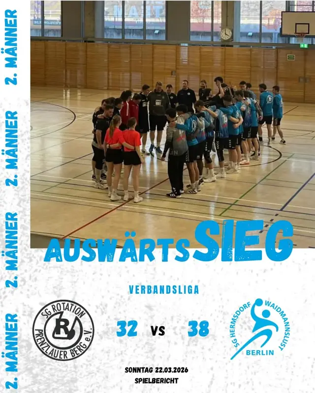 Vorschaubild: Verbandsliga 22.03.2026 - SG Rotation P.B. gegen SG Hermsdorf/ Waidmannslust II